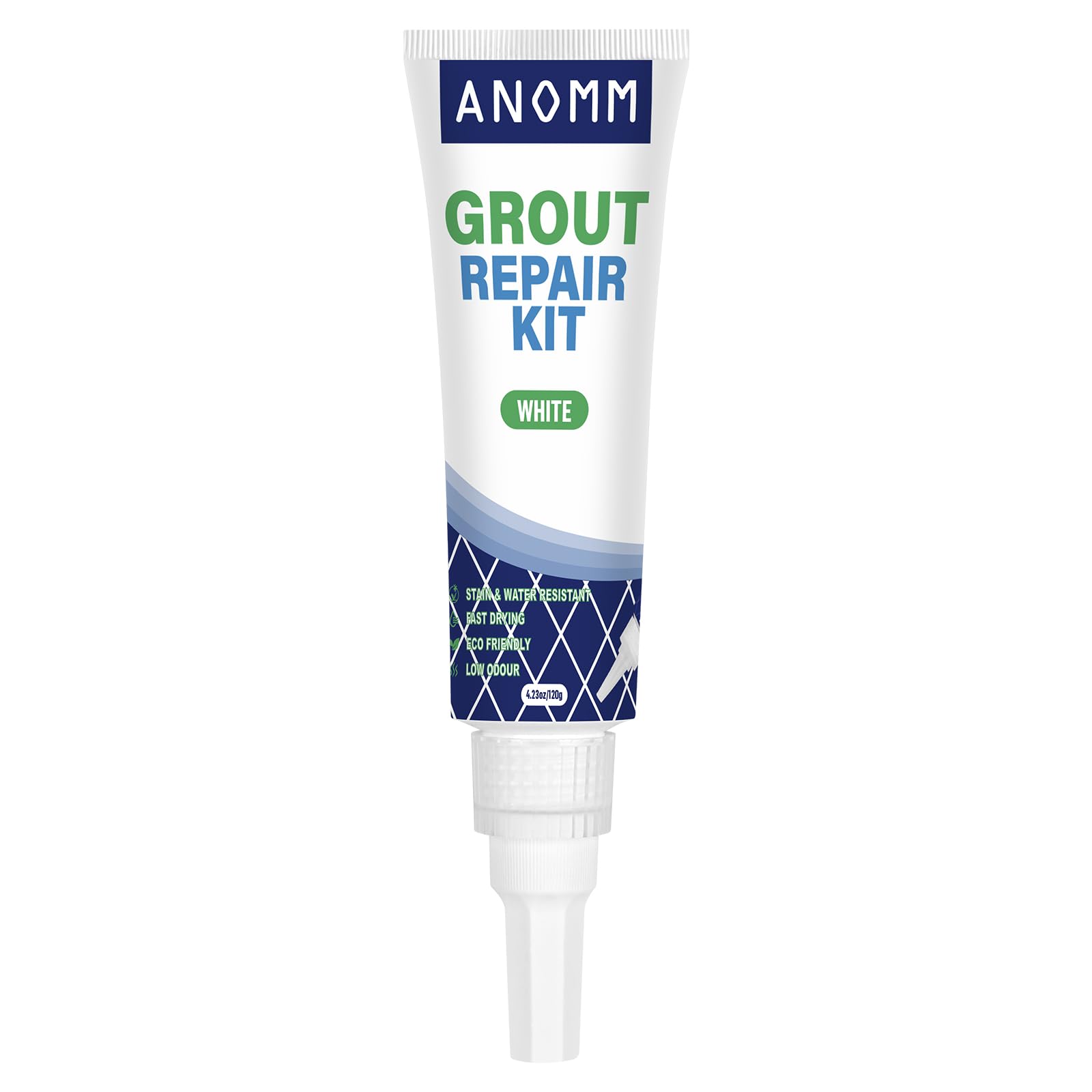 ANOMM Tile Grout Repair Kit, 120ml White Grout Reviver for Tiles Fast Drying Filler for Restore & Renew Tile Joints