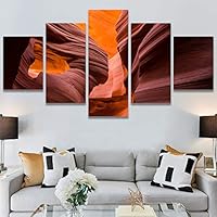 SIGNWIN 5 Panel Canvas Wall Art Modern Art Landscape Modern Multicolor Photography Relax/Calm Rocky for Home Decorations Ready to Hang - 60