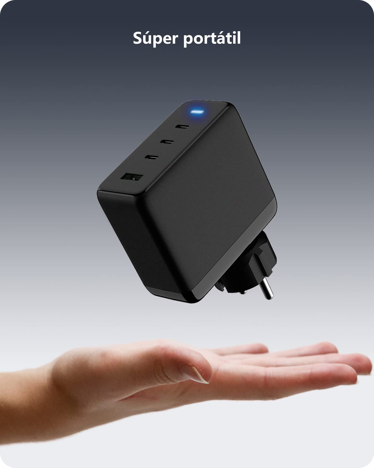 Cargador USB C 150W, Carga Rápida PD+QC Pared, Adaptador Móvil