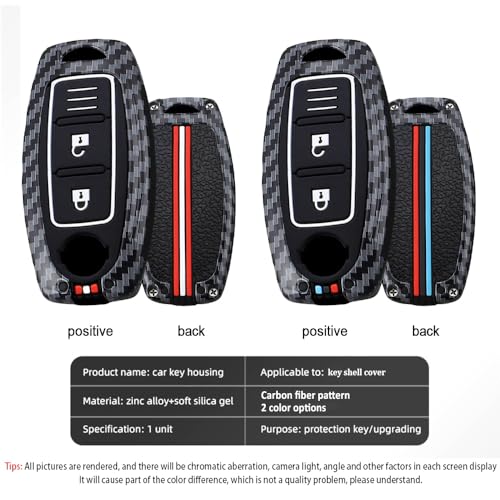 Coque de clé Infiniti G35 FX35 protection métal carbone - 3