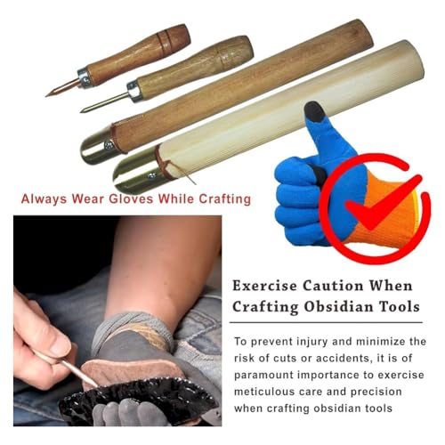 Outils d'artisanat de l'âge de pierre pour débutants kit de taille en obsidienne - 4