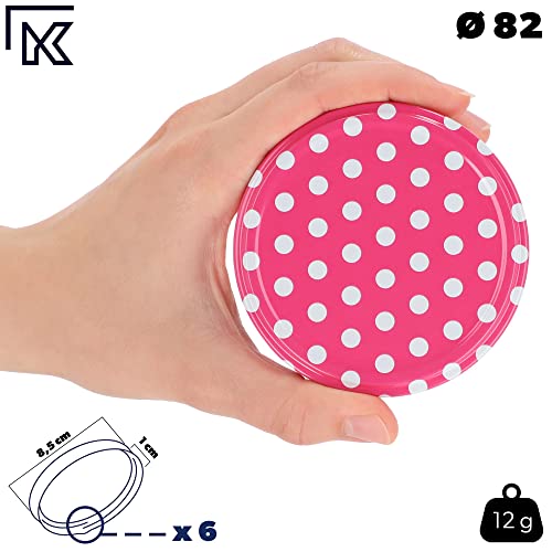 KADAX 50er Set Marmeladengläser 330ml TO82 Rosa gepunktet, Einmachgläser Vorratsgläser Mason Jar mit Schraubdeckel… – Ansicht 4