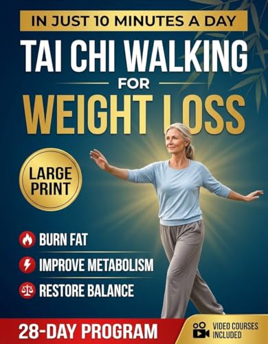 Tai Chi Walking for Weight Loss: A 28-Day Senior Friendly Program to Burn Fat, Improve Balance & Feel Energized | in Just 10-Minutes a day With Step-by-Step Illustrations & Video Tutorials