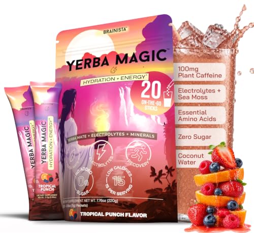 Yerba Mate, Electrolyte Packets, Yerba Magic, Zero Sugar, Tropical, 20ct