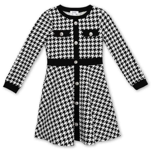 Speechless Girls' Long Sleeve Fit and Flare Knit Dress