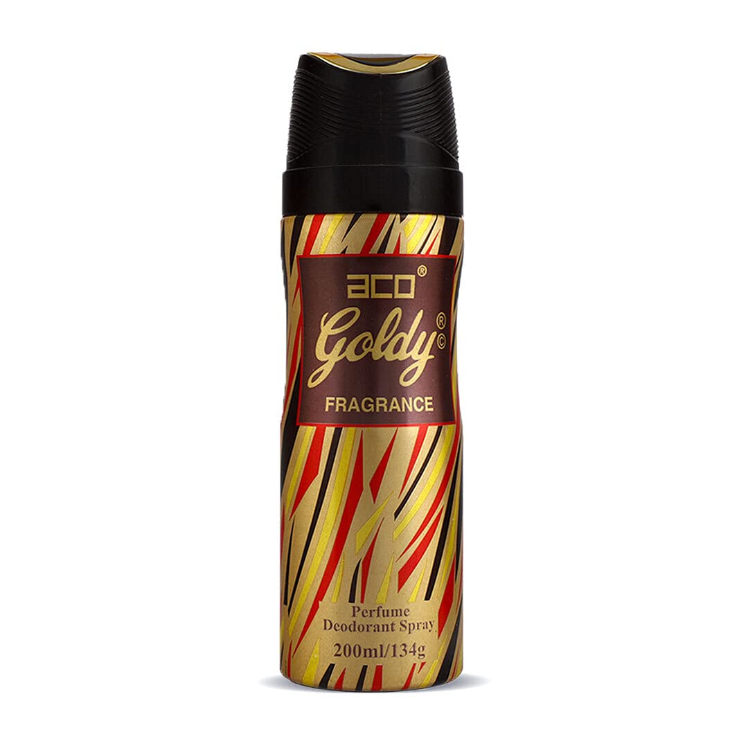 Aco Goldy Premium Deodorant, Long Lasting, Fresh & Soothing Fragrance Body Spray For Mens, 200ml-image-3