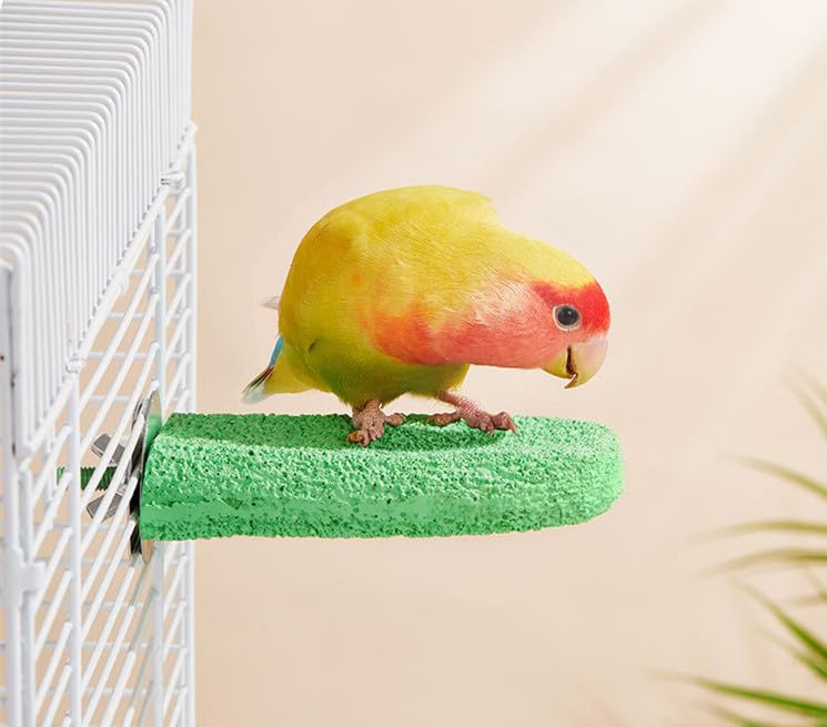 PengLAI Eco-Friendly Bird Perch & Toy, 13in Chewable Perch for Cage Safe Grinding Stone for Beak & Nails