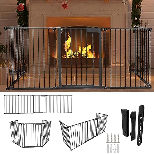 Barrière De Sécurité Pour Cheminée Pliable HENGMEI - 305cm, 76cm De Haut, Pour Enfants Et Animaux