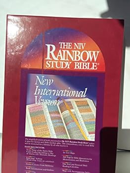 Leather Bound The NIV RAINBOW Study Bible (Every Verse Color Coded - Bold Line Edition Book