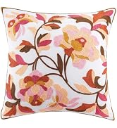 Floral Embroidered 18x18 Magnolia Throw Pillow Covers