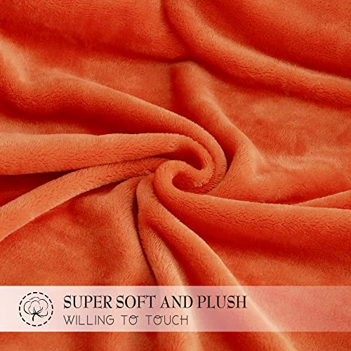 Ryb Home Fleece Blanket King Size, Fluffy Flannel Lightweight Thermal Soft Bed Blankets For Couch Bed Sofa Ideal Gifts For Holiday Birthday, Orange, 90" X 108" #TOP1