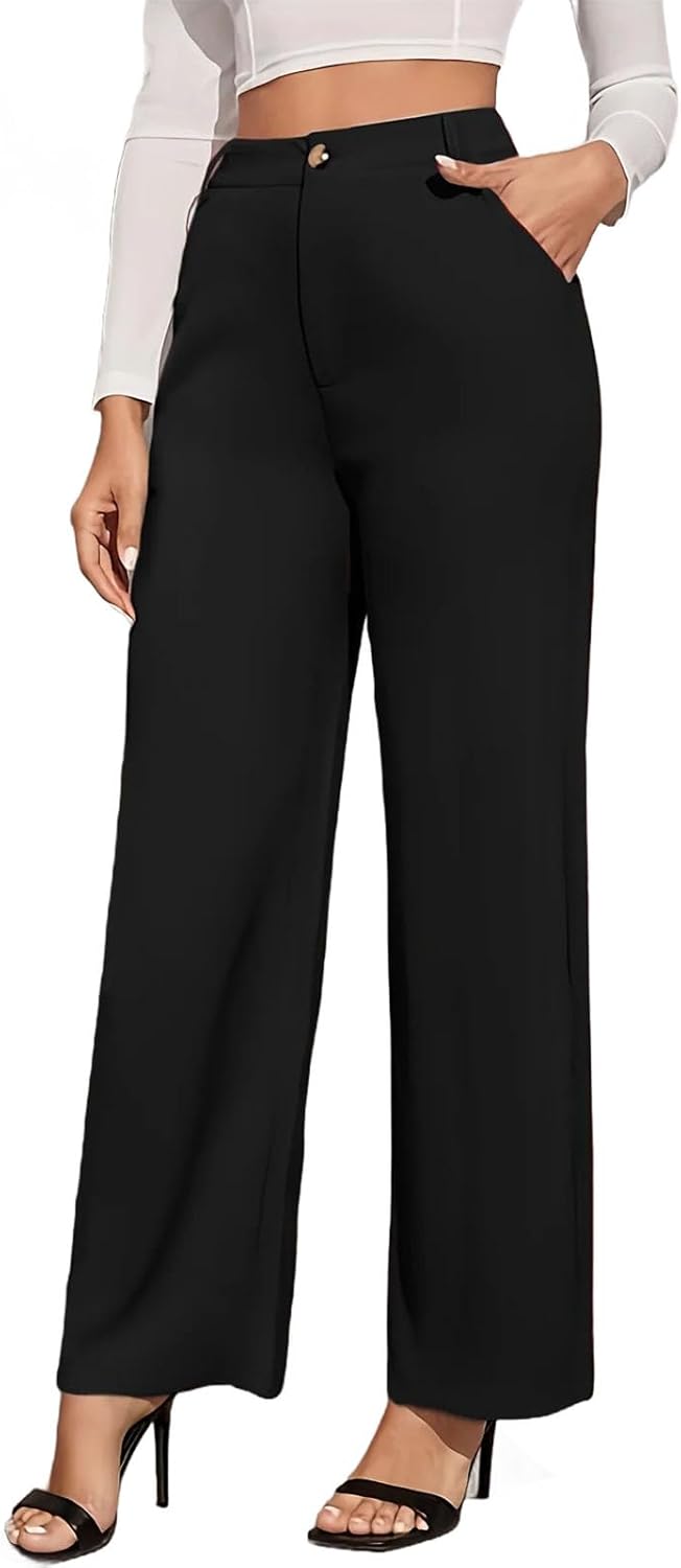 Women's Solid Color High Waist Drape Comfortable Casual Slim Suit Pants