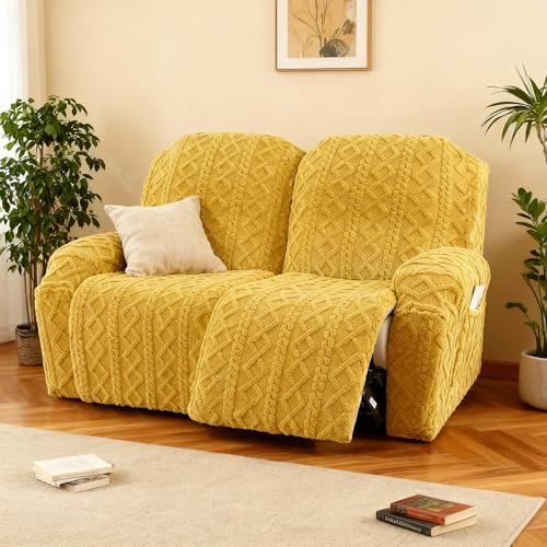 Image of JOKIVTOU Loveseat Recliner Covers 6 Pieces Reclining Sofa Slipcovers with Pocket& Elastic Bottom, 2 Seaters Lazy Boy Non Slip Love Seat Sofa Couch Slipcover, Thick Soft Feel, Washable