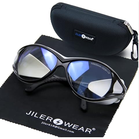 10600nm CO2 Laser Safety Protective Goggles 10600nm Laser Glasses Eye Protection Reflective Laser Glasses CO2 Laser Cutting Machine,9000-11000nm Glasses for Laser Protection with DIN CERTCO Certified Cover