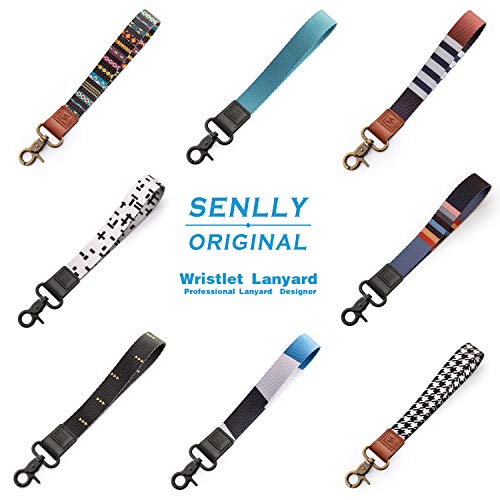 SENLLY Classic Black Hand Wrist Lanyard Premium Quality Wristlet Strap with Metal Clasp and Genuine Leather, for Key Chain, Cell Mobile Phone, Camera, Charms, Lightweight Items etc - Thumbnail 2