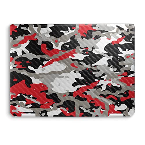 Image of MightySkins Carbon Fiber Skin Compatible with HP Spectre x360 14 inch (2022) Full Wrap Kit - Red Camo | Protective, Durable Textured Carbon Fiber Finish | Easy to Apply | Made in The USA
