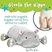 MEMORY MATES Gloria The Hippo Memory Foam Pillow Plush with Kid's Diary That Stores in Belly Pocket, 15” Stuffed Animal, 6