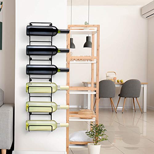 Sorbus Towel Rack Wall Mount – 6 Compartments Of Black Metal Bathroom Towel Holder Set - Bathroom Organizer, For Gym Spa, Camper, Rv, Back Of Door, Cabinet - Wine Rack Wall Mounted For Kitchen, Bar #TOP7