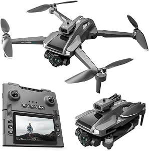 Dual Battery,M66 MAX Professional Drone HD Camera Folding RC Drone with Screen Remote Control Obstacle Avoidance Optical Flow Brus