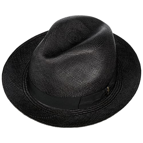 Borsalino Darolan Panama Hat Women/Men Black 7 1/4