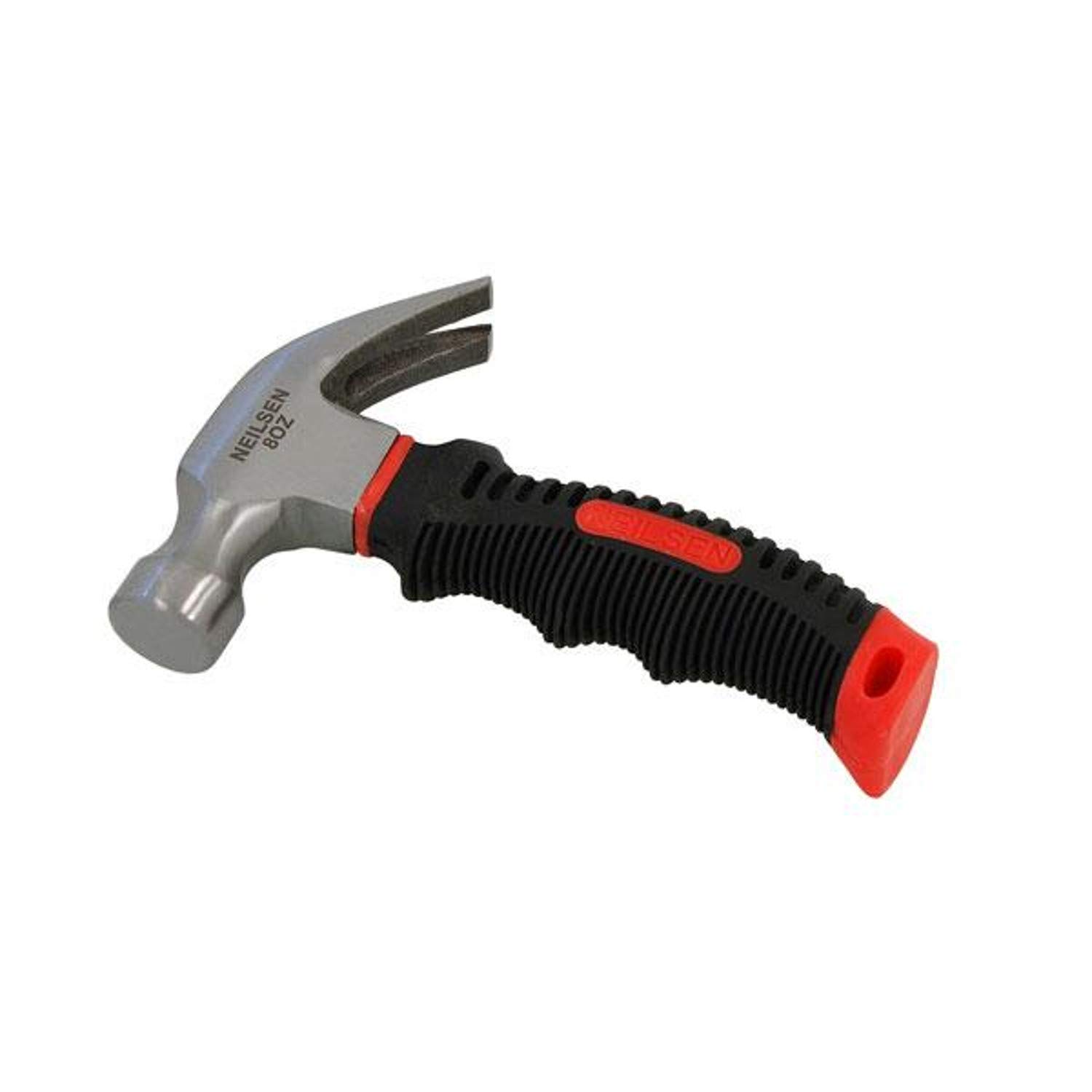 Neilsen CT2765 8oz Stubby Claw Hammer – High Grade Steel, Soft Cushion Rubber Grip, Compact Design for Tight Spaces