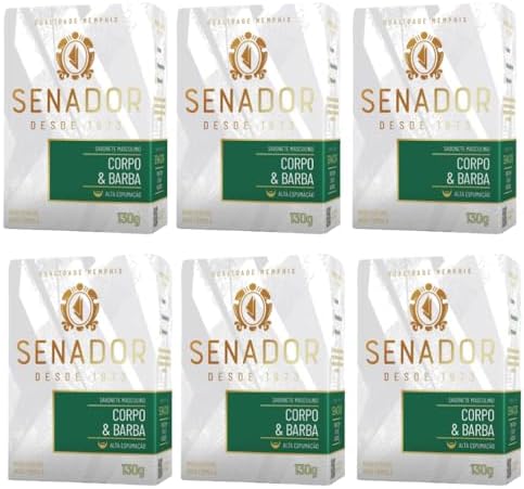 Kit 6 Sabonete Senador Corpo E Barba 130g