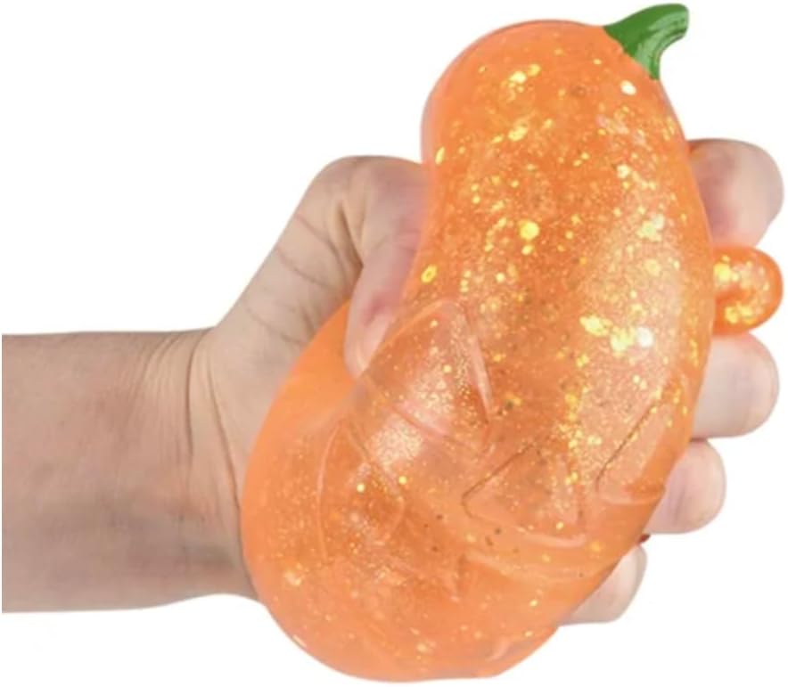 Jumbo Halloween Jack O Lantern Sugar Squeeze - Party Favors for Kids Birthday Goodie Bags Reward Box Treasure Chest Trick or Treat - Stress Relief, Fidget Toy, Sensory Toy