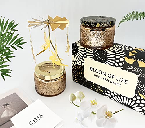 Funny Rotatable Scented Candles Decorative Soy Candle With Carousel Fairy Jar Candle Christmas Birthday Gifts For Women Unique Candle #TOP1