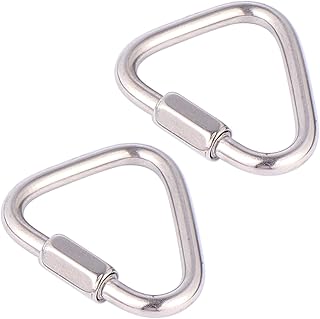 HONMEET 2 Peças Mosquetão De Aço Inoxidável Mosquetão Inoxidável Fivela De Escalada Portátil Fivela De Aço Inoxidável Mosquetões Multifuncionais Fivela De Montanhismo Anel De Conexão