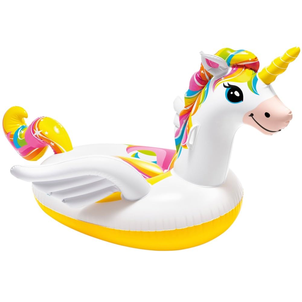 Unicornio Flotador hinchable para piscina, 2,01 m x 1,40 m x 97 cm