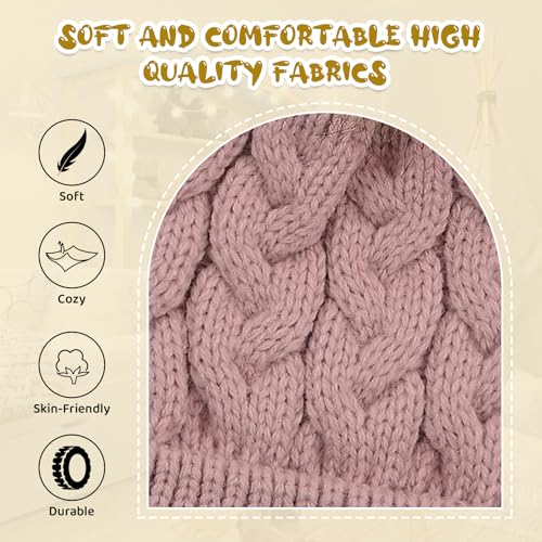 Durio Toddler Winter Hat for Girl Boy Warm Knit Baby Beanie Cute Pom Pom Winter Hat for Baby Infant Newborn Beanie 0-3 Years3