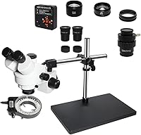 Vista 10 de Kit de accesorios para microscopios 3.5X-90X Soporte de brazo doble Simul Focal Trinocular Estéreo Microscopio 38MP H_D Digital USB Microscopio