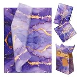 50 Blatt Seidenpapier Lila Geschenkpapier Verpackung Geschenkbeutel Bastelverpackung für Geburtstag Hochzeit Geschenkverpackung DIY Bastelbedarf,50x35cm