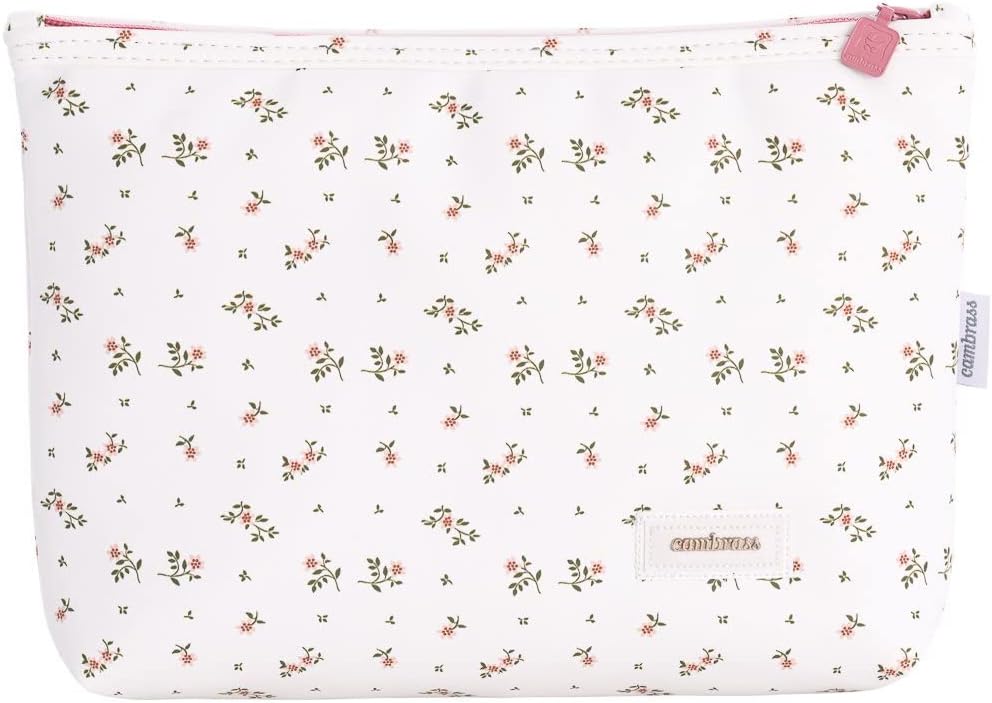Cambrass Toiletry Bag - Toiletry Bag - Baby Toiletry Bag with Zip - Toiletry Bag - Aura Beige/Flowers 6 x 28 x 20 cm