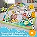 Fisher-Price 3-in-1 Rainforest Spieldecke für Babys, Spielmatte und sensorische Spielzeuge für das Spielen in der Bauchlage, Regenwalddesign, ab der Geburt, HJW08
