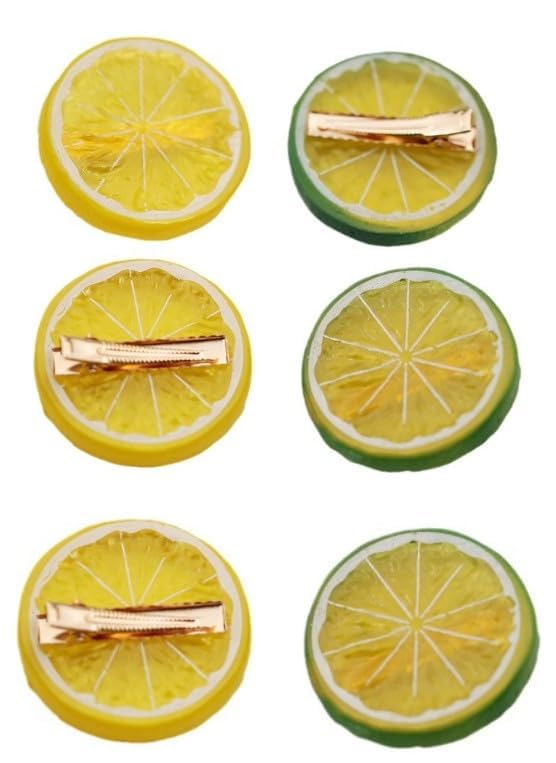 6Pcs Realistic Lemon Hairpin Hair Clip, Cute Hair Barrettes Fruit Hair Clips Girls Toddler Christmas Hair Accessories Clips and Barrettes Hair Accessories, Decoration