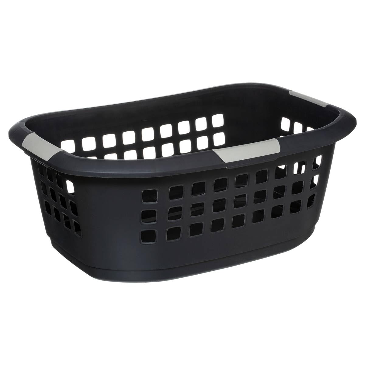 5five - Corbeille à Linge Hugger 51L Gris - Trous d'Aération - Léger - Poignées Ergonomiques Portage Facile - Panier de Rangement Plastique