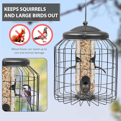 Crystals Squirrel Proof Hanging Bird Feeder for Small Birds – Heavy Duty Garden Peanut & Fat Ball Feeders – Wild Bird Feeders for Outdoor Use (Seed Feeder) - Image 7