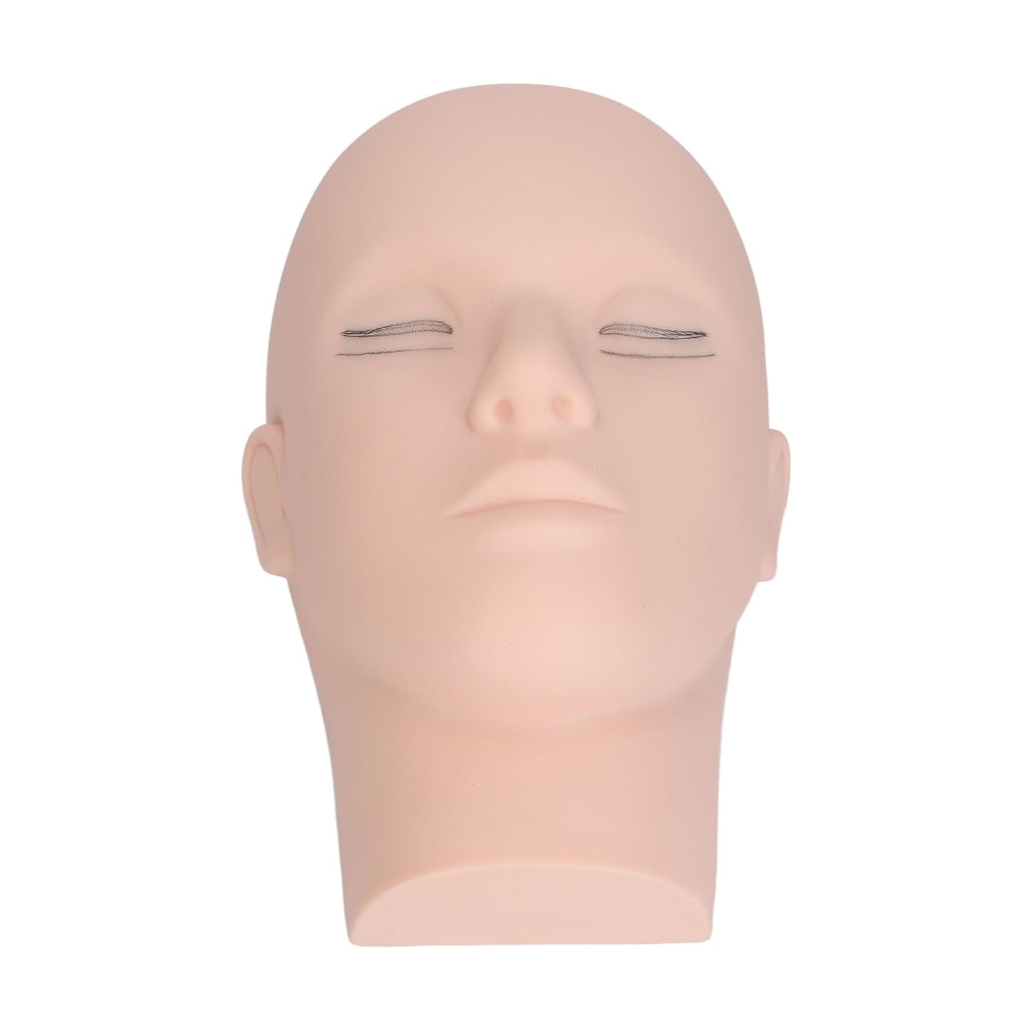Silicone Lash Extension Mannequin Head, 4 Layer Eyelash Practice Head, Reusable Makeup Mannequin with Realistic Skin Texture for Eyelash Training and Salon Display