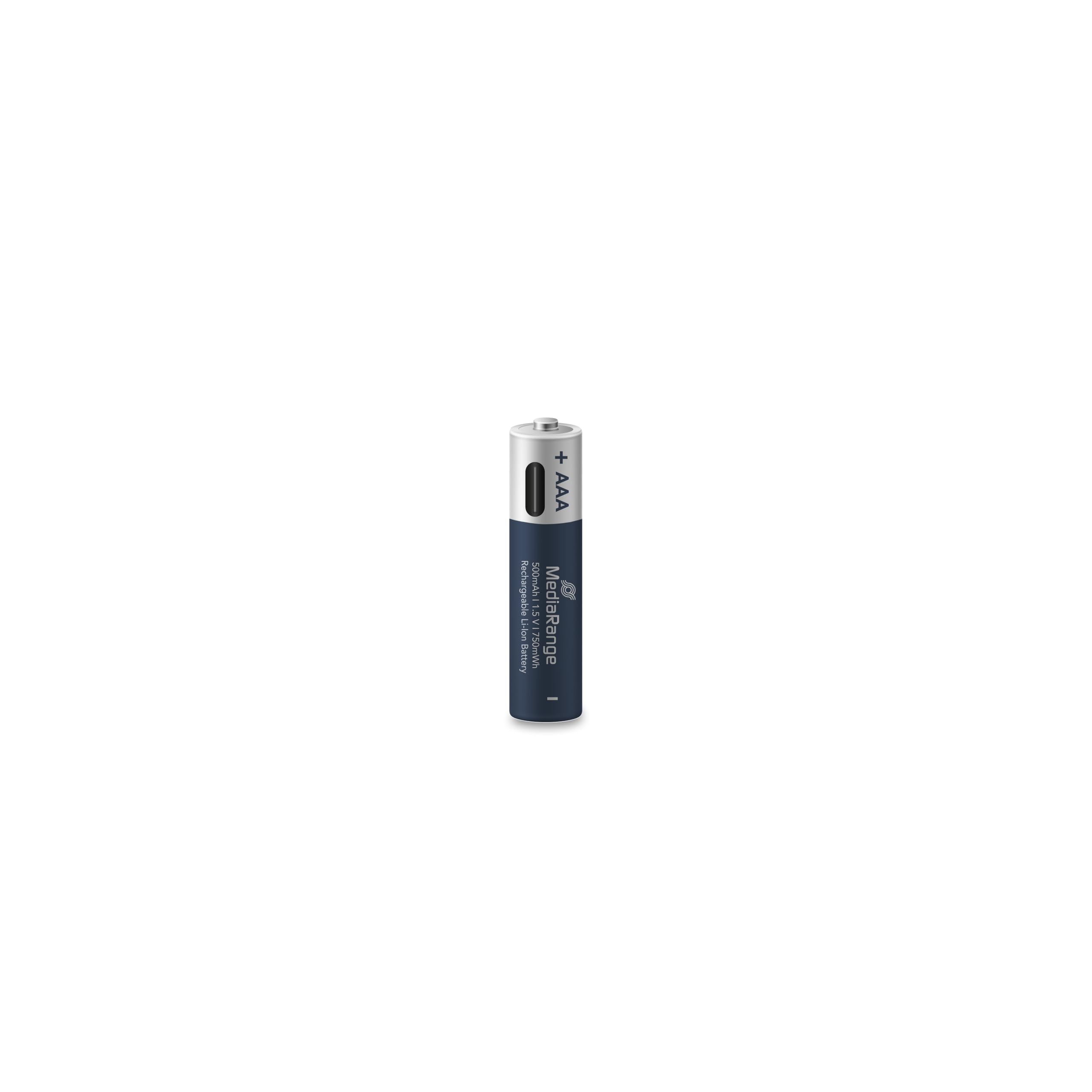 MediaRange Batterie ricaricabili USB-C Li-Ion, Micro AAA | 1,5V | 500mAh, confezione da 4 pezzi