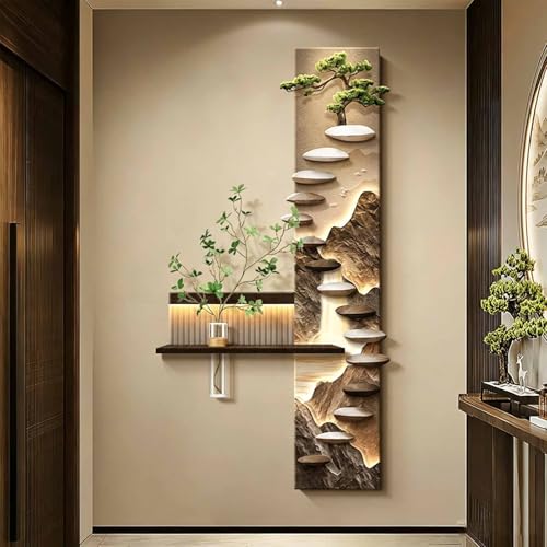 Décoration murale LED en grès avec relief 3D design et lumière tamisée