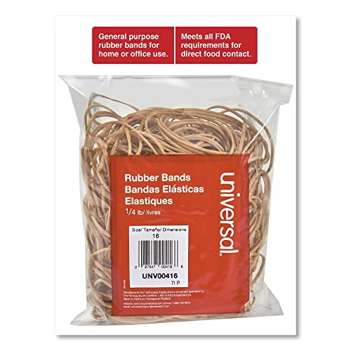 Universal Unv00416 Rubber Bands, Size 16, 2-1/2 X 1/16, 475 Bands/1/4Lb (475/Pack) #TOP2