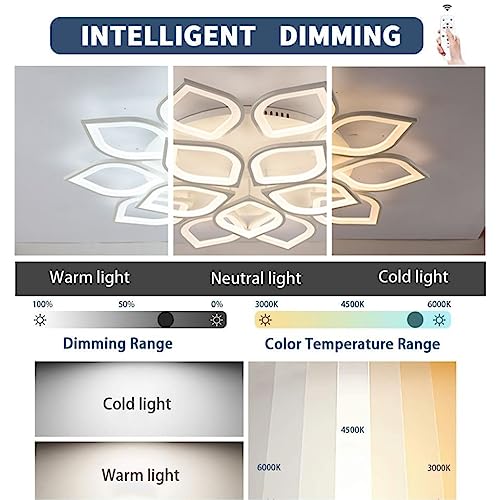 Plafonnier LED dimmable 160W lampe de salon et chambre avec télécommande réglable - 3