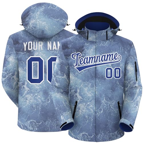 KXK Custom Waterproof Rain Jacket Lightweight Windbreaker Jackets with Hoodie Stitched Letters Number for Men Women