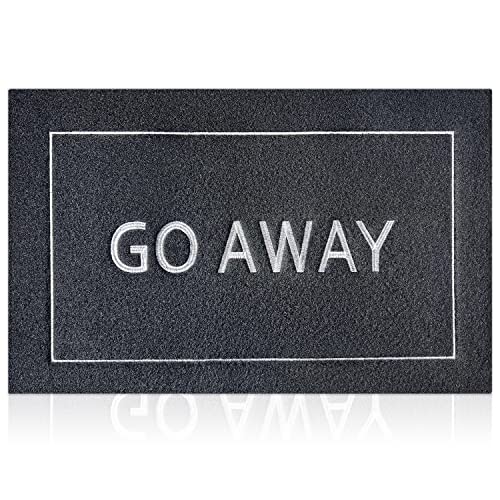 JJUUYOU Door Mat for Front Door Durable Welcome Mats Outdoor Indoor Non Slip Doormat Go Away Funny Rubber Door Decor for Home Farmhouse Patio