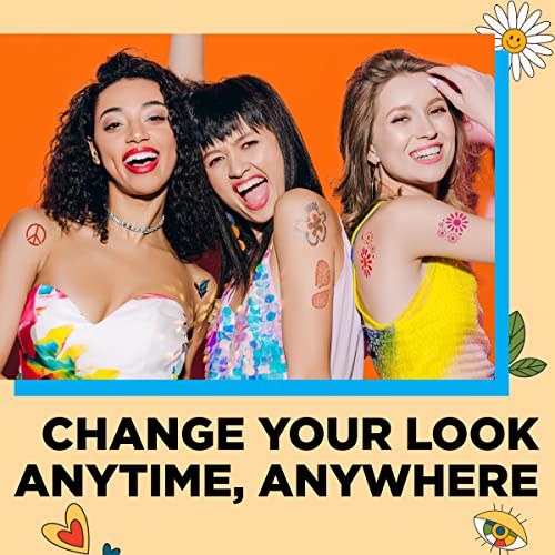 Bodymark Groovy Temporary Tattoo Markers For Skin, Premium Brush Tip, Includes 3 Count Of Assorted Markers And Stencils Set, 1 Orange, 1 Magenta, 1 Silver, 3 Ct #TOP6