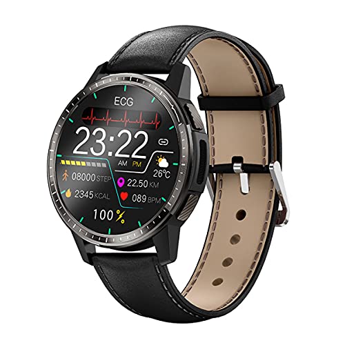 H9 Smartwatch 24 Stunden Herzfrequenz Blutdruck Blutsauerstoff Atmung Rate EKG + PPG Körpertemperatur Überwachung Herren Damen Armbanduhr (B) Cover