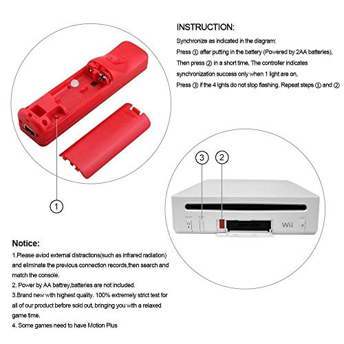 Zerostory 2 Packs Wireless Controller And Nunchuck For Wii And Wii U Console, Gamepad With Silicone Case And Wrist Strap (Red And Dark Blue) #TOP3