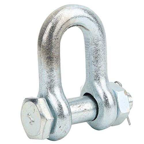Screw Pin Anchor Shackle Alloy Steel Galvanized Heavy Duty Bow Shape Load Clamp for Chains Wirerope Lifting Outdoor Camping Rope Bracelets(2T),M - Thumbnail 2