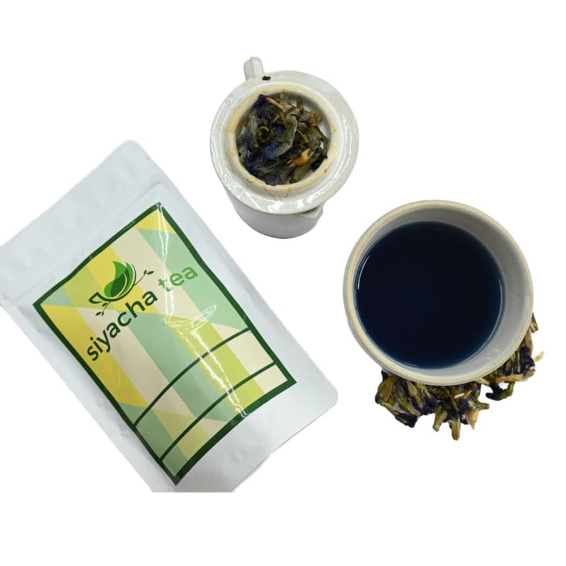 Image of Siyacha Tea Blue pea Jasmine Green Tea, For Calm Mind & Relaxation, Made with 100% Whole Leaf Natural Ingredients Loose Leaf Chai Patti, Natural Detox Healthy, 1 KG Pouch Makes 500 Cups (approx)